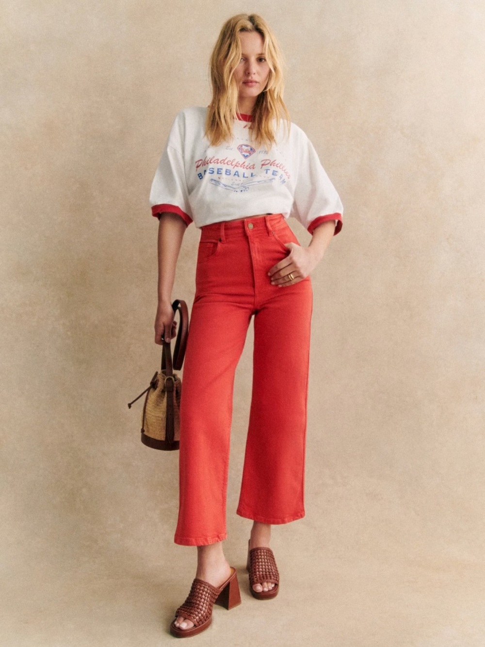 Sézane Le Crop Red